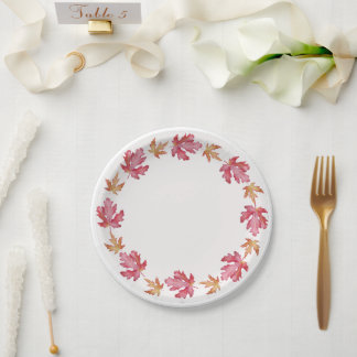 Assiettes En Carton Cercle de feuille