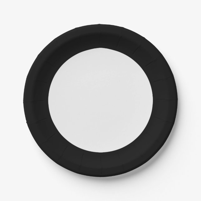 Assiettes En Carton Cercle noir et blanc (Devant)