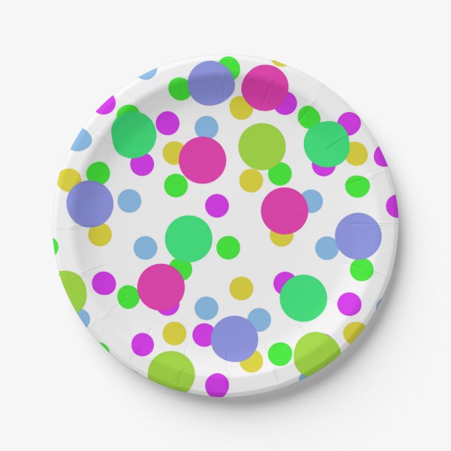 Assiettes En Carton Cercles abstraits sans couture amusant confetti po (Devant)