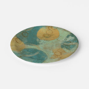 Assiettes En Carton Cercles bleus et jaunes