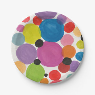 Assiettes En Carton Cercles d'art Abstraits Salutation