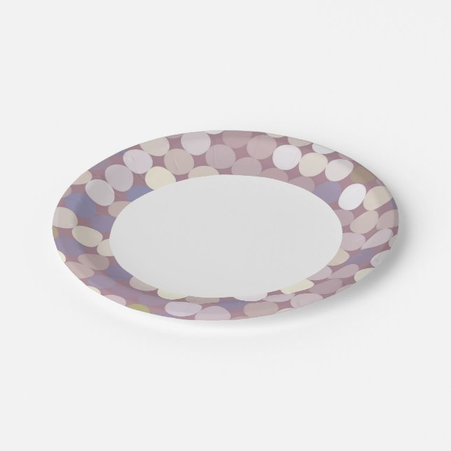Assiettes En Carton Cercles de tissu motif abstrait (Angle)