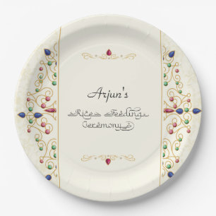 Assiettes En Carton Cérémonie moderne du Premier Riz Annaprashan
