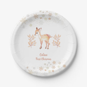 Assiettes En Carton cerf d'aquarelle mignon