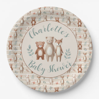 Assiettes En Carton Cerf et ours