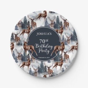 Assiettes En Carton Cerf rustique Woodsy   Forêt 70ème anniversaire fê
