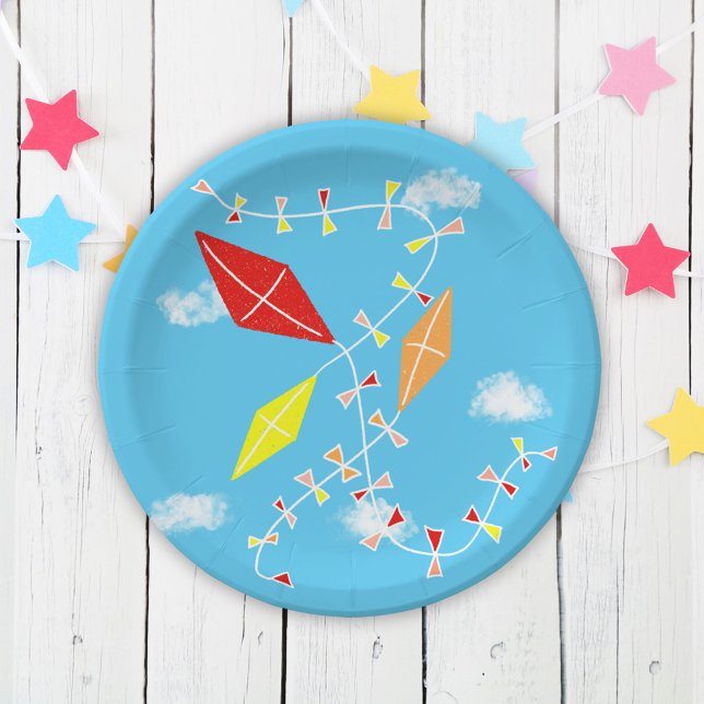 Assiettes En Carton Cerfs-volants dans le Baby shower Sky Plaque papie (Créateur téléchargé)