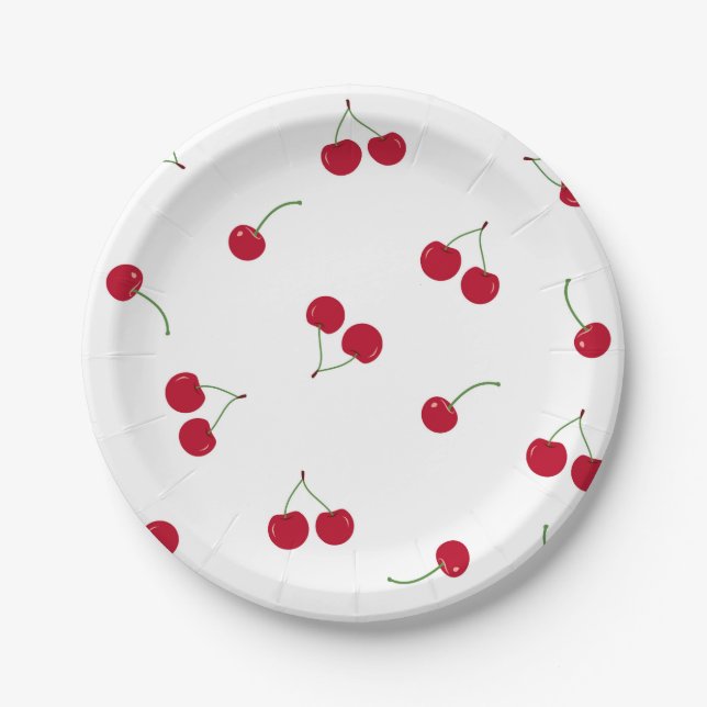 Assiettes En Carton Cerise (Devant)