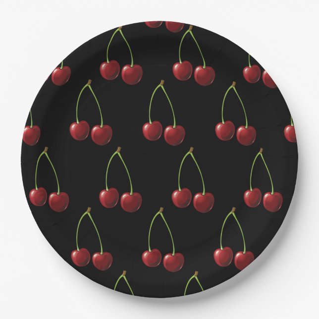 Assiettes En Carton Cerise (Devant)