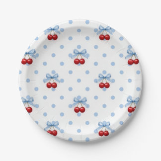 Assiettes En Carton Cerise sur le Gâteau