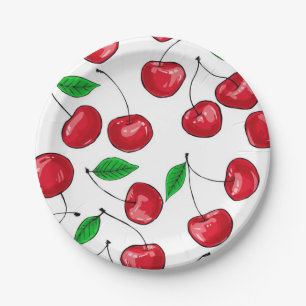 Assiettes En Carton Cerises