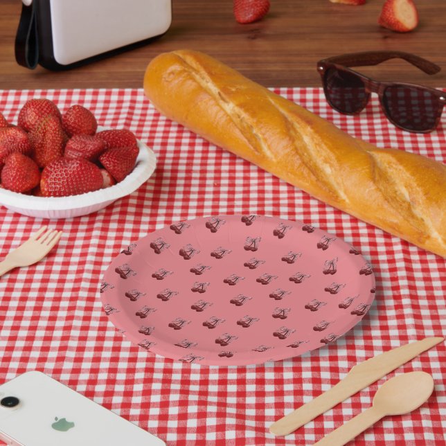 Assiettes En Carton Cerises simples (Pique-nique)