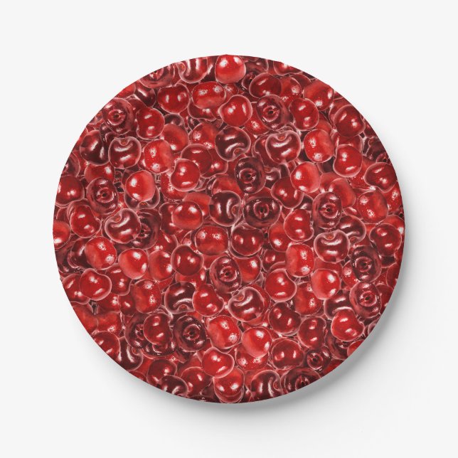 Assiettes En Carton Cerises sucrées (Devant)