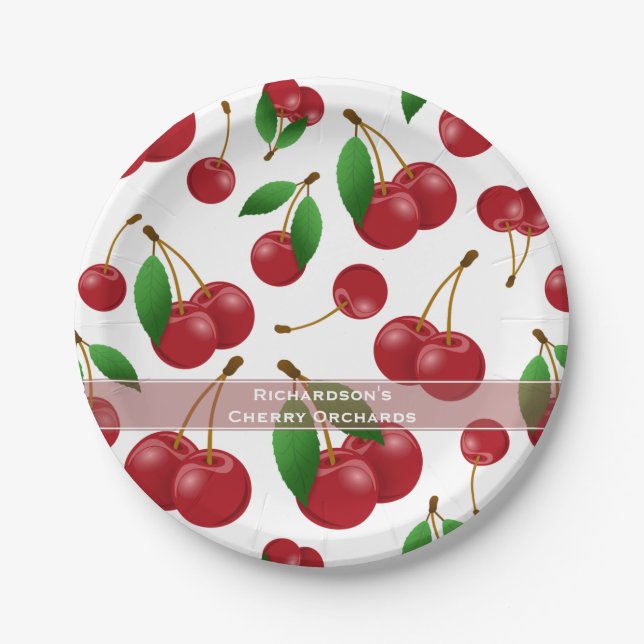 Assiettes En Carton cerises sucrées en été (Devant)