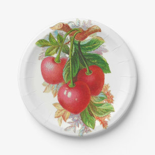 Assiettes En Carton Cerises vintages