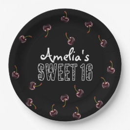 Assiettes En Carton Cerry Sweet 16 Soirée personnalisée