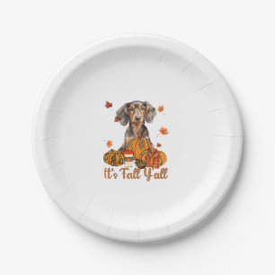 Assiettes En Carton C'Est Automne Y'all Dachshund Chien Automne Écharp