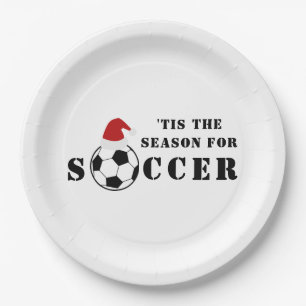 Assiettes En Carton 'C'Est La Saison Du Football   Noël