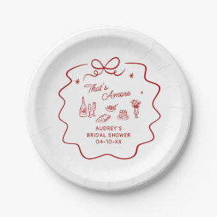 Assiettes En Carton C'est l'Amour, Douille Rouge Personnalisée de Douc