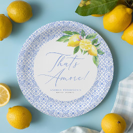 Assiettes En Carton C'est l'Amour Lemon Carrelage Bleu Italien Récepti