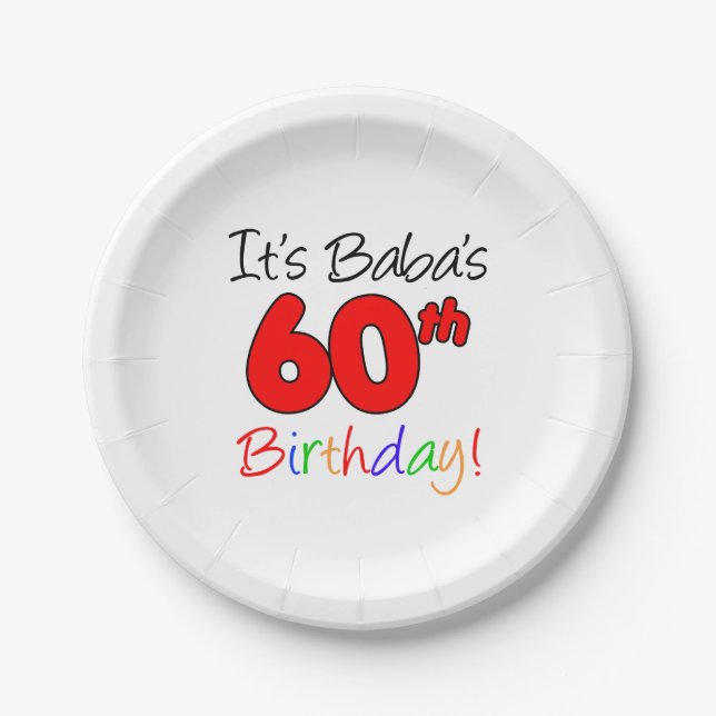 Assiettes En Carton C'est le 60ème anniversaire de Baba (Devant)
