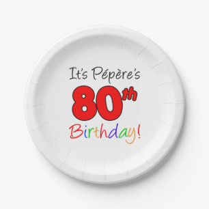 Assiettes En Carton C'est le 80e anniversaire du grand-père français d