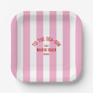 Assiettes En Carton C'Est Le Fils De La Mer Custom Beach Noël Rose Str