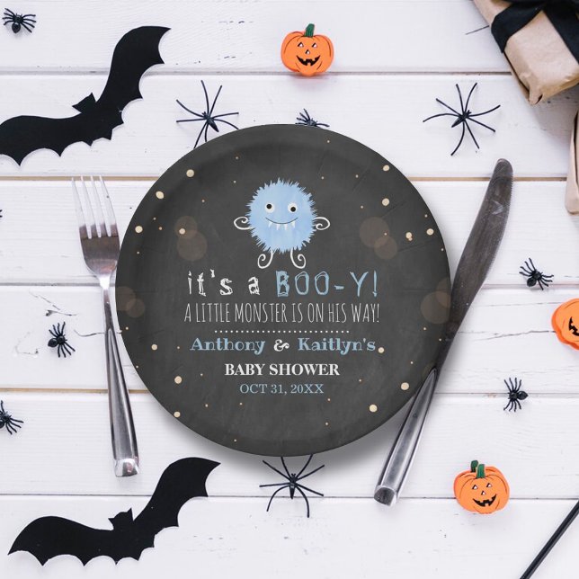 Assiettes En Carton C'est un boo-y ! Baby shower d'Halloween de Little (Créateur téléchargé)