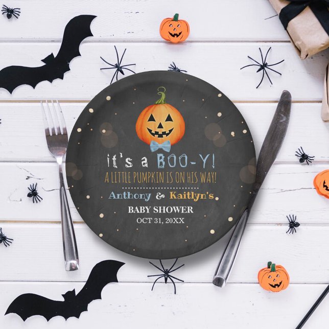 Assiettes En Carton C'est un boo-y ! Baby shower d'Halloween petit Cit (Créateur téléchargé)