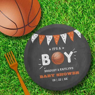 Assiettes En Carton C'est un garçon ! Baby shower de base-ball à thème