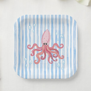 Assiettes En Carton C'est un garçon sous la mer Baby Shower