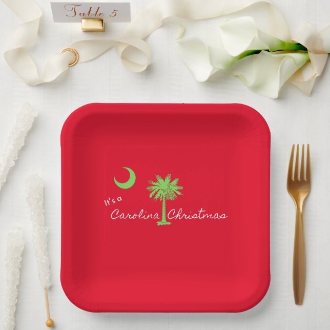 Assiettes En Carton C'est un Noël en Caroline du Sud (Mariage)