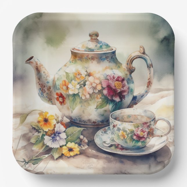 Assiettes En Carton C'est un Tea Party (Recto)