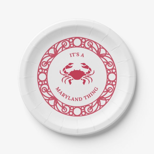 ASSIETTES EN CARTON C'EST UNE CHOSE DE MARYLAND (CRABS) (Devant)