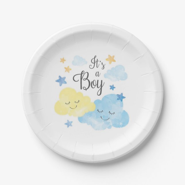 Assiettes En Carton C'est une plaque de papier pour garçon (Devant)