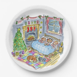 Assiettes En Carton C'était la nuit avant Noël
