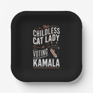 Assiettes En Carton Cette dame de chats sans enfants vote Kamala