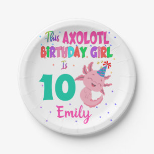 Assiettes En Carton Cette fille Axolotl est une salamandre amphibie