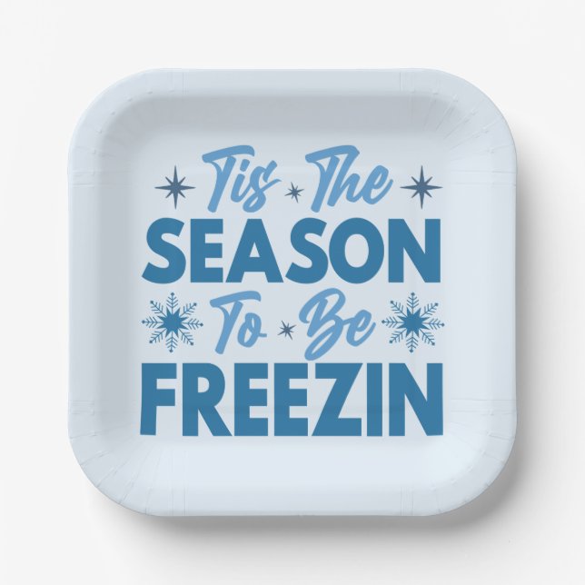 Assiettes En Carton Cette saison pour être Freezin - Hiver amusant (Recto)