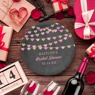 Assiettes En Carton Chaîne pendante Fête des mariées de coeur d'amour