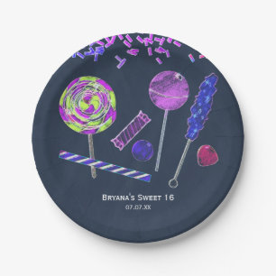 Assiettes En Carton Chalkboard Candy Land Sweets Chalk Doodles Party