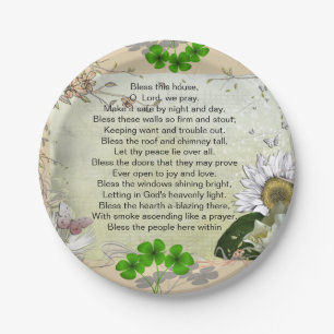 Assiettes En Carton Chambre irlandaise bénissant la plaque à papier