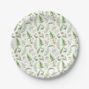 Assiettes En Carton Chamomile Fleur Botanique Rustique Motif