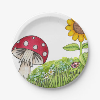 Assiettes En Carton Champignon et tournesol