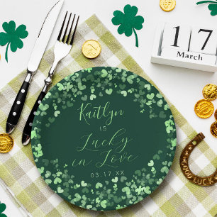 Assiettes En Carton Chanceux en amour Bridal Shower de la Saint-Patric