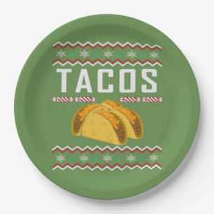 Assiettes En Carton Chandail de Noël moche de Tacos