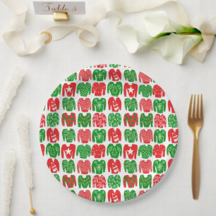 Assiettes En Carton Chandail de Noël moche Joyeux Vacances mignonnes