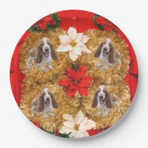 Assiettes En Carton Chandail laid de Noël de Basset Hound