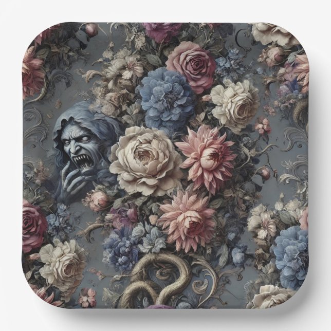 Assiettes En Carton Channeling the Veil – Gothic Victorian (Recto)