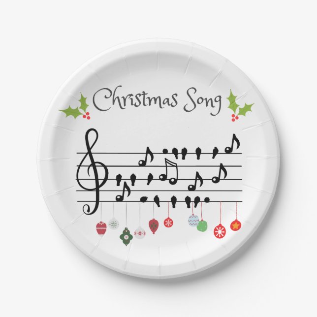 Assiettes En Carton Chanson de Noël (Devant)